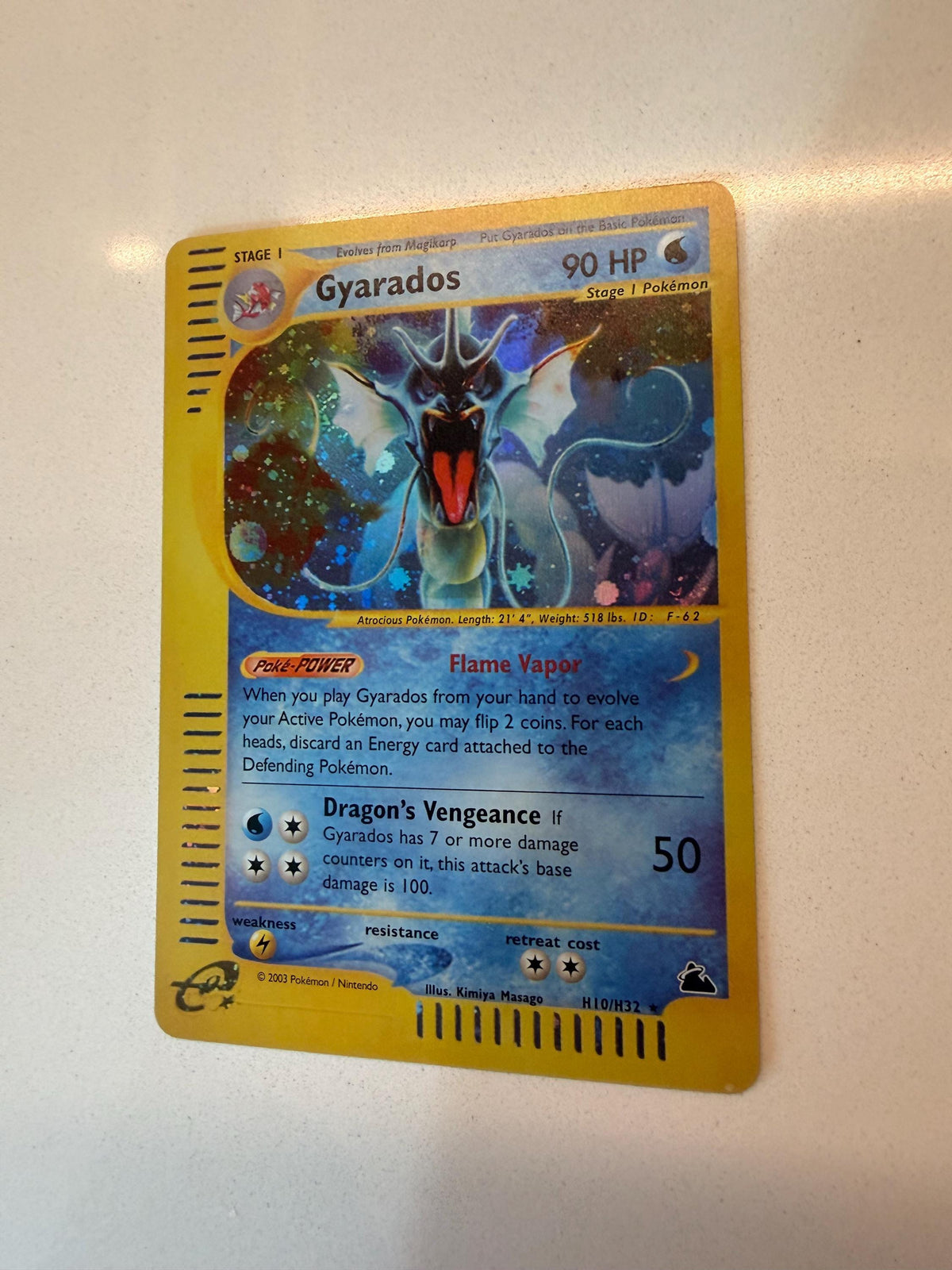 Gyarados #H10 Skyridge proxy card, not real novelty
