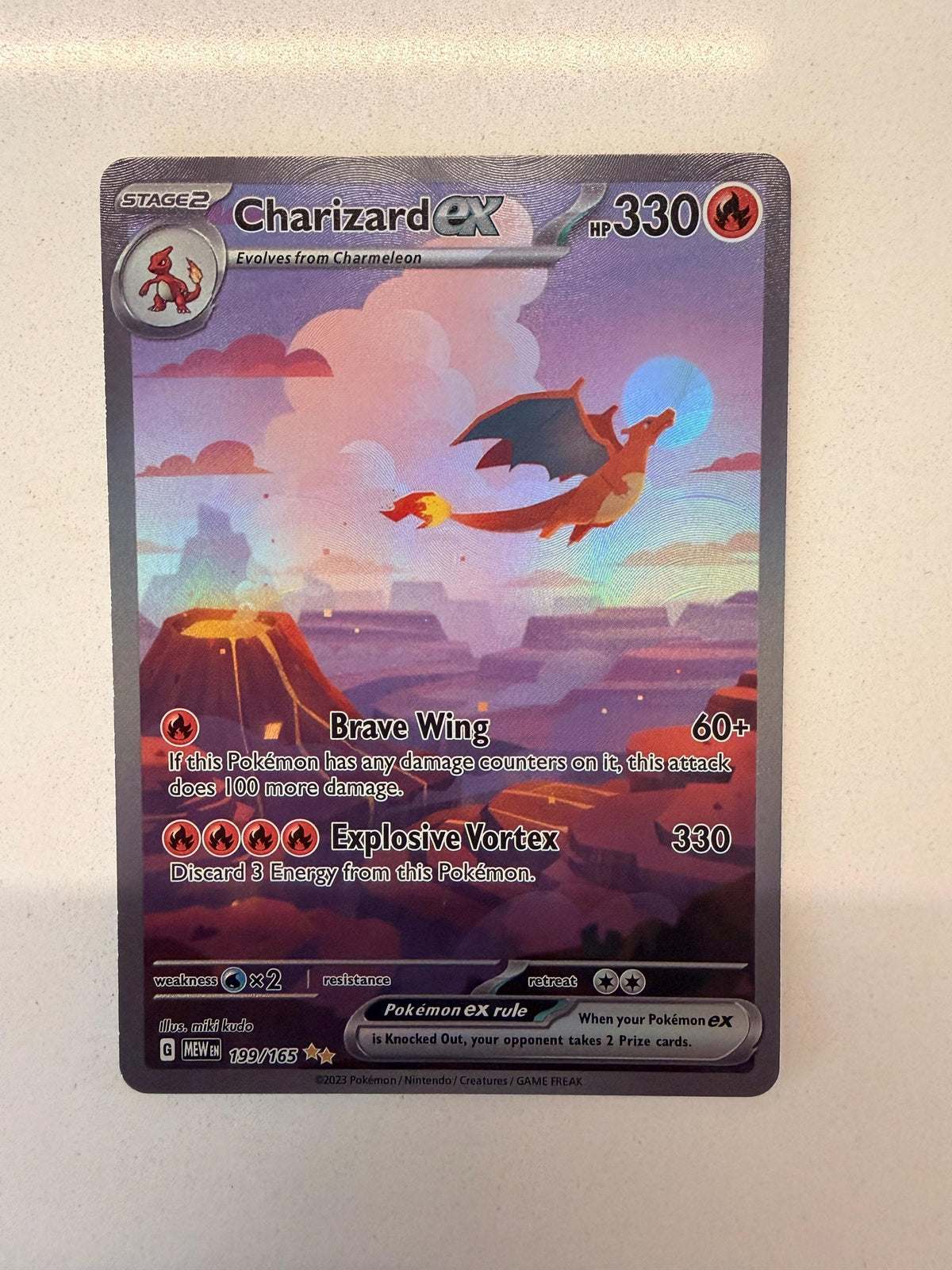 Charizard ex #199 Scarlet & Violet 151 proxy card, not real novelty
