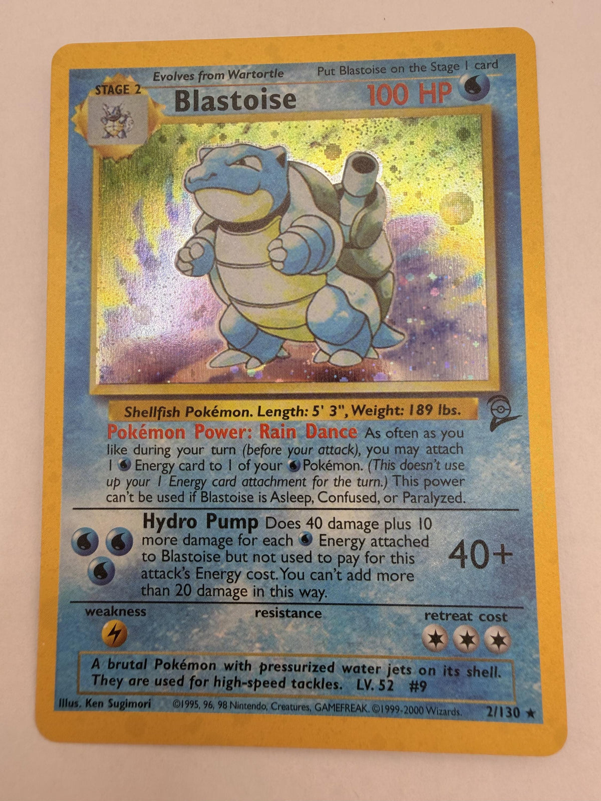 Blastoise #2 Base Set proxy card, not real novelty
