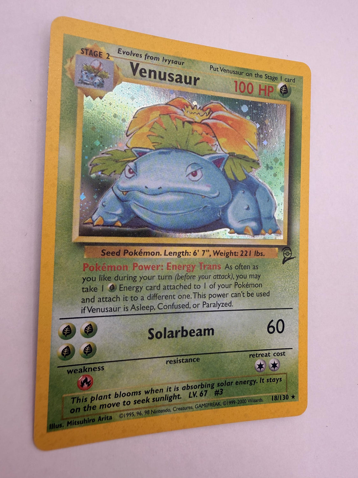 Venusaur # Base Set 2 proxy card, not real novelty