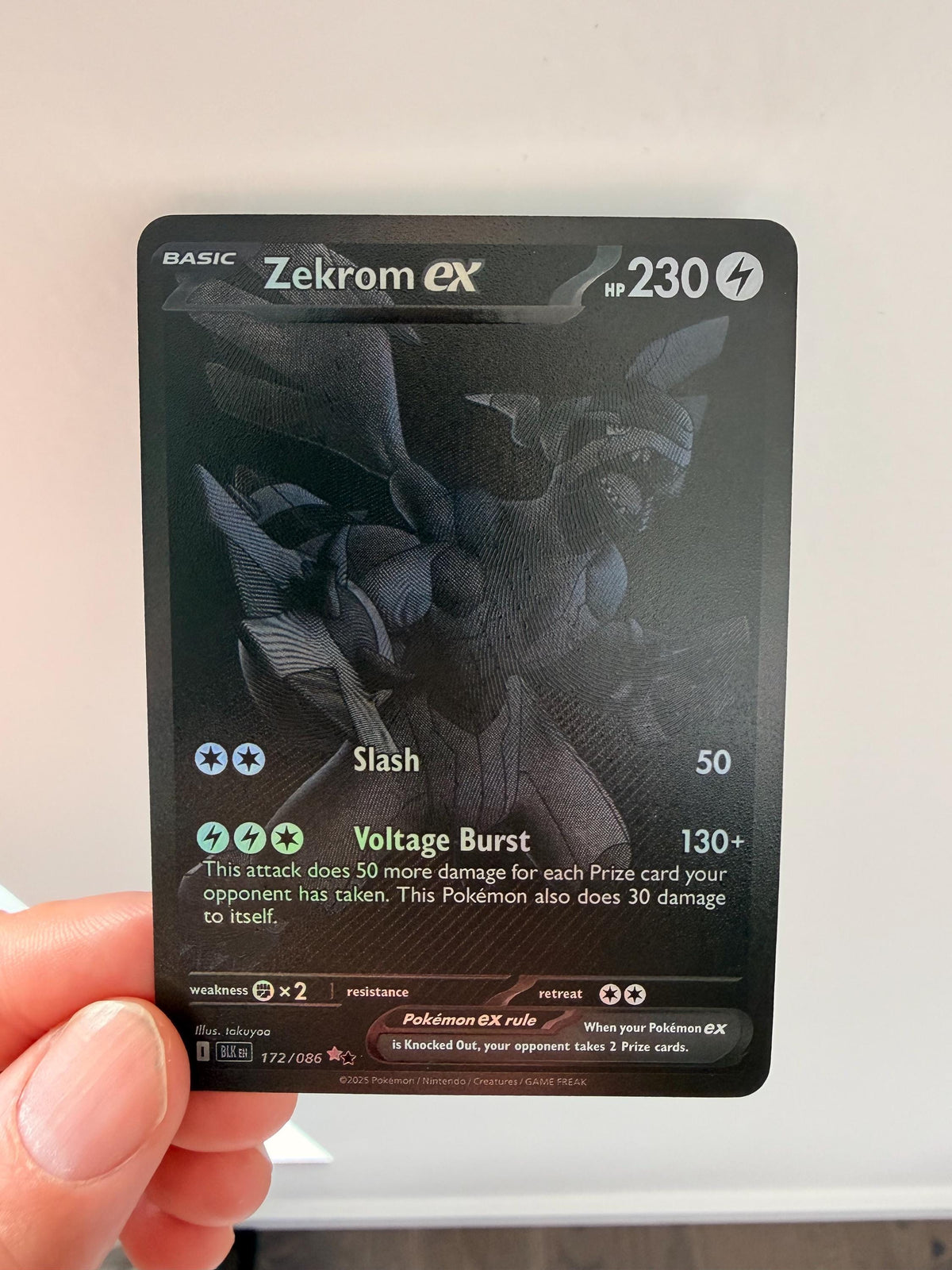 Zekrom ex #172 Black Bolt proxy card, not real novelty