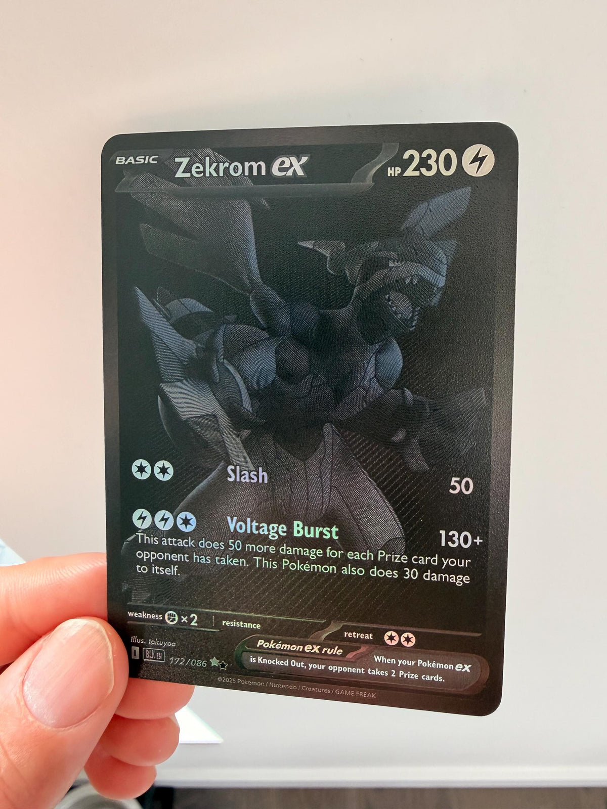 Zekrom ex #172 Black Bolt proxy card, not real novelty
