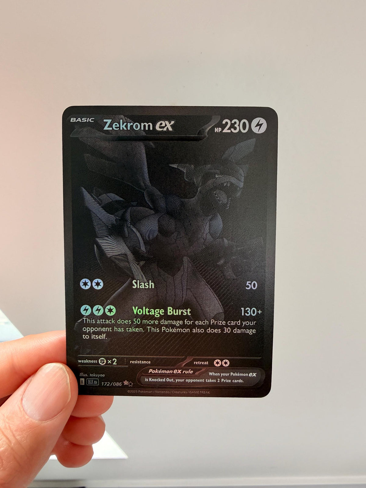 Zekrom ex #172 Black Bolt proxy card, not real novelty