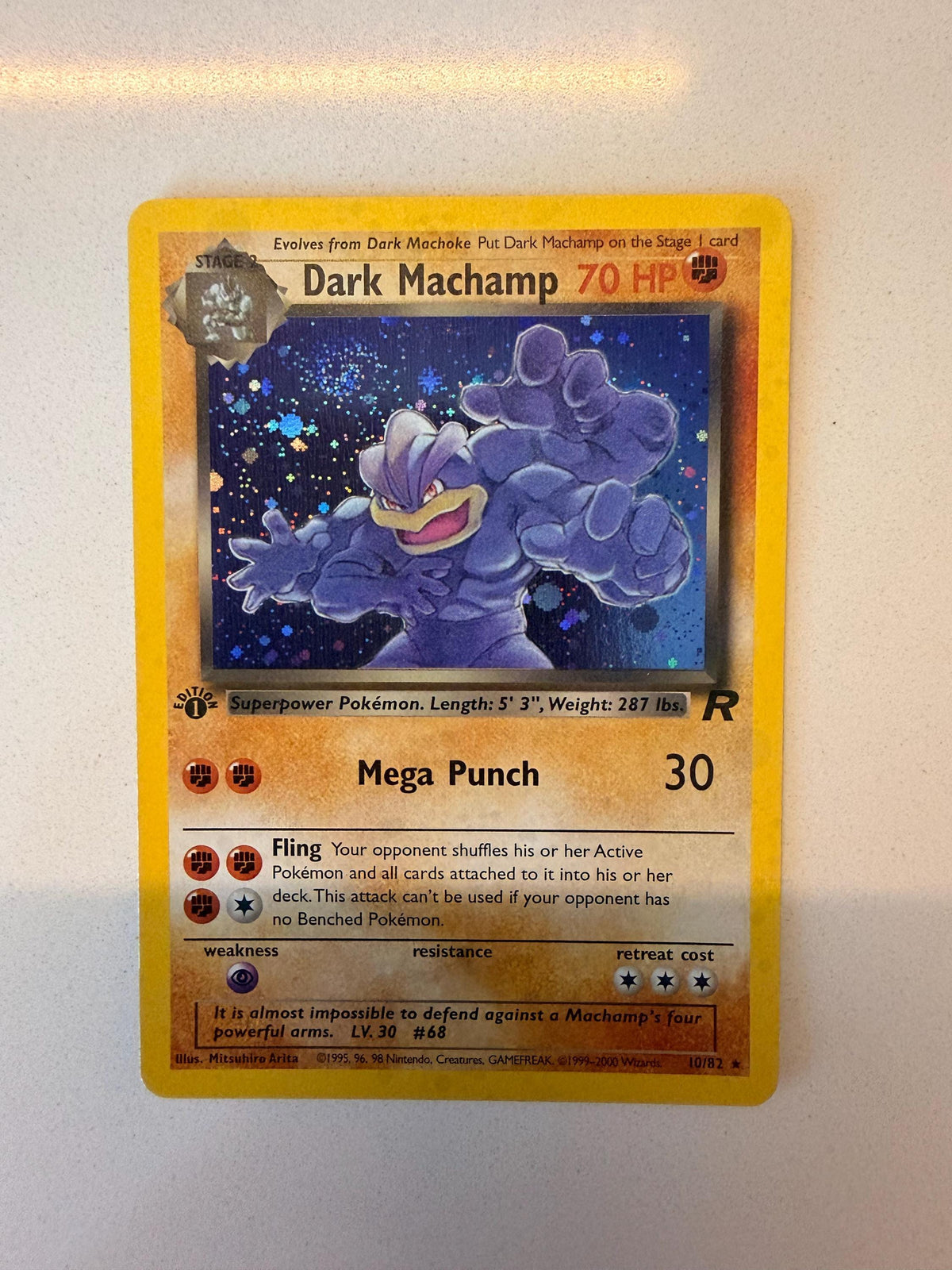 Dark Machamp #10 Team Rocket proxy card, not real novelty