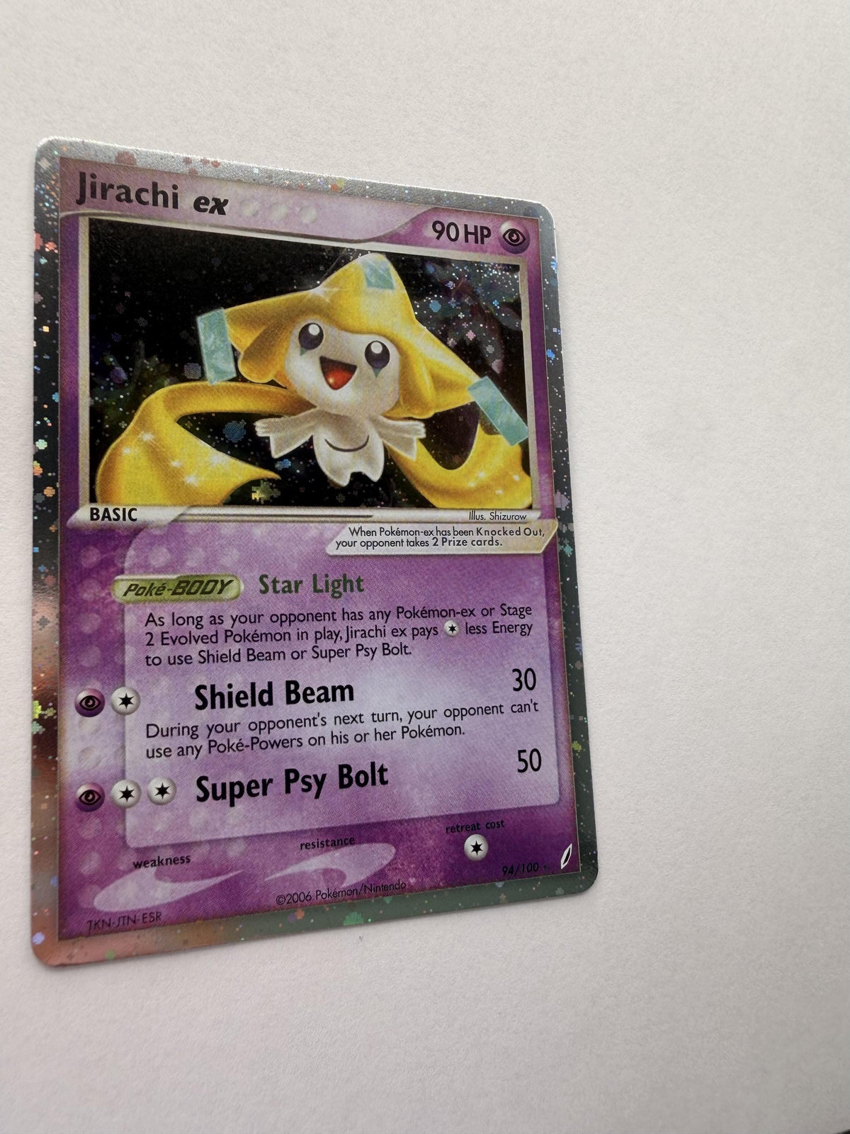 Jirachi EX #94 Crystal Guardians proxy card, not real novelty