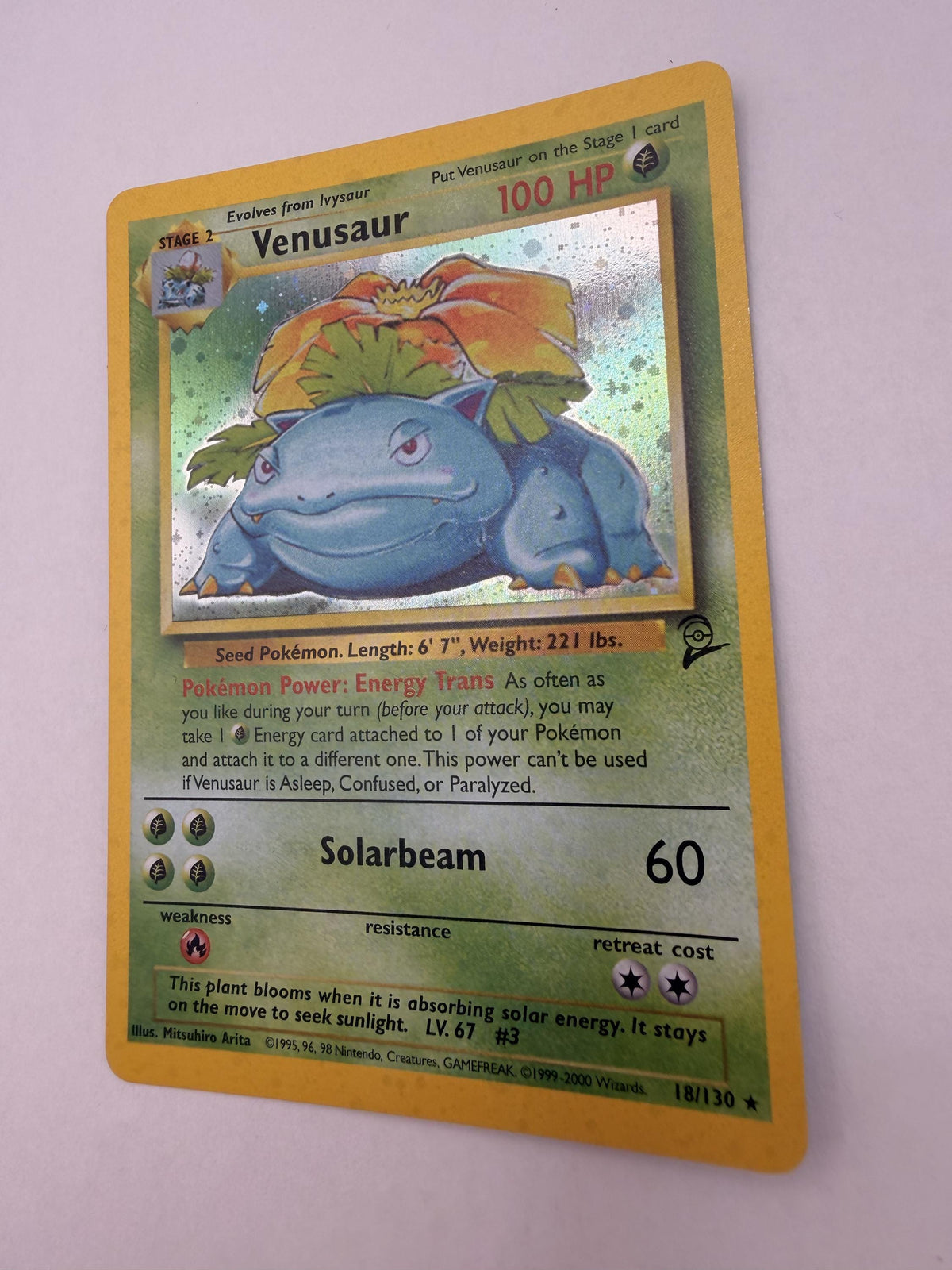 Venusaur # Base Set 2 proxy card, not real novelty