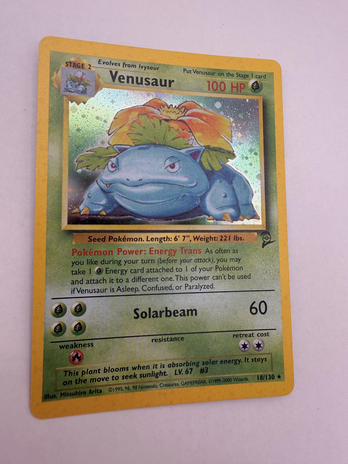 Venusaur # Base Set 2 proxy card, not real novelty