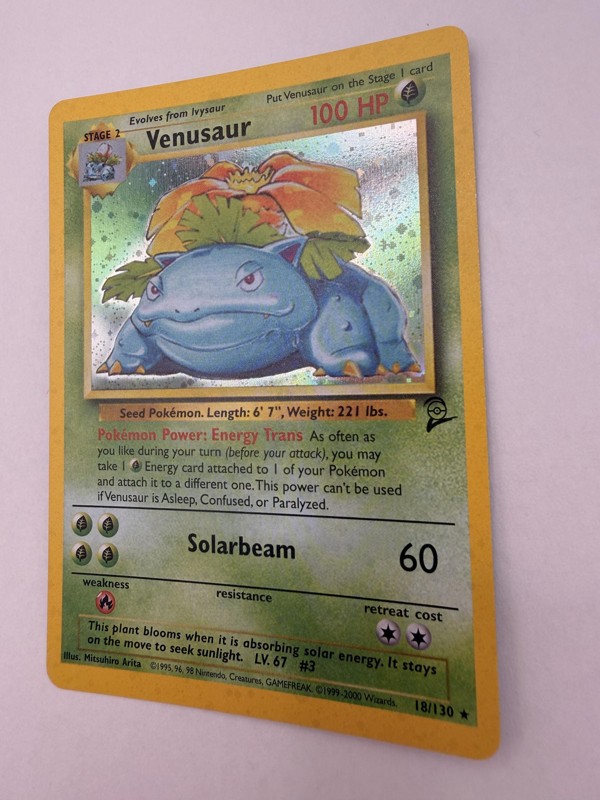 Venusaur # Base Set 2 proxy card, not real novelty