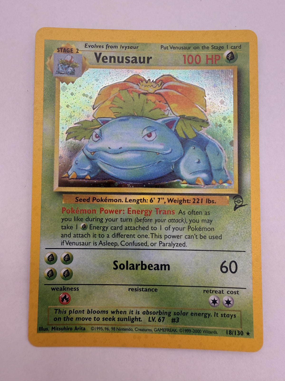 Venusaur # Base Set 2 proxy card, not real novelty