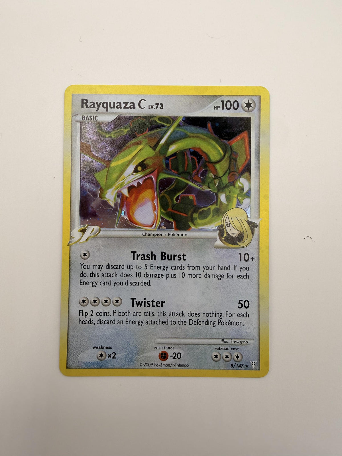 Rayquaza C #8 Supreme Victors proxy card, not real novelty