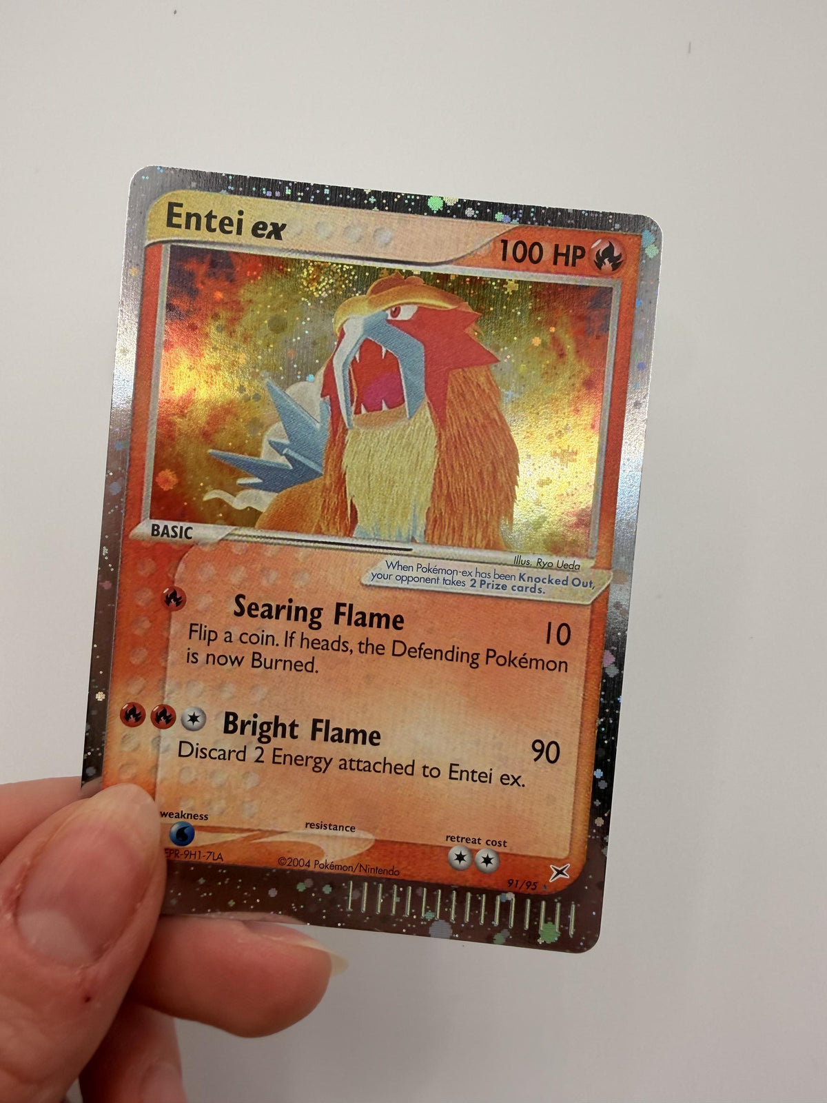 Entei EX #91 Team Magma & Team Aqua proxy card, not real novelty