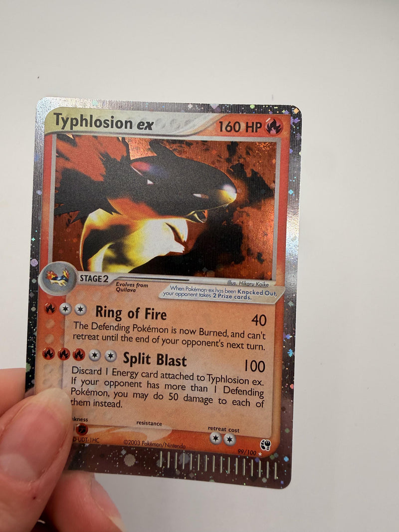 Typhlosion EX #99 Sandstorm proxy card, not real novelty