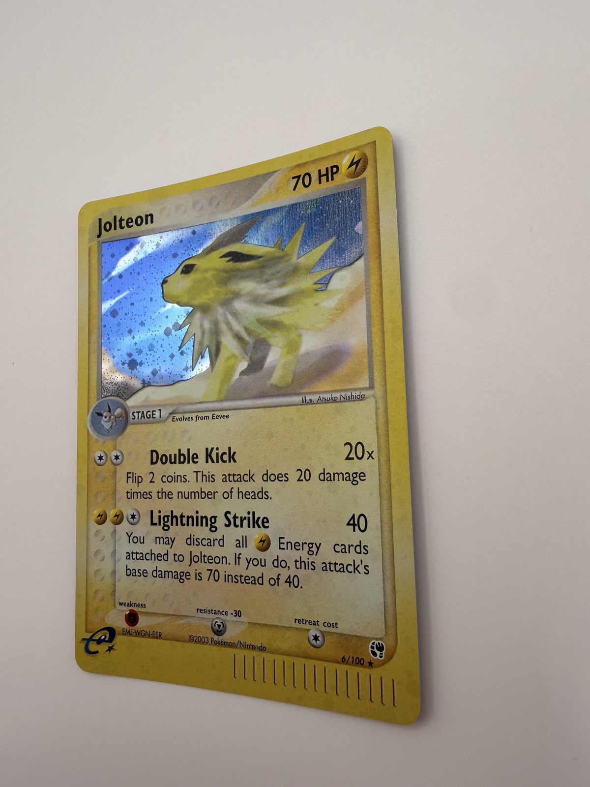 Jolteon #6 Sandstorm proxy card, not real novelty