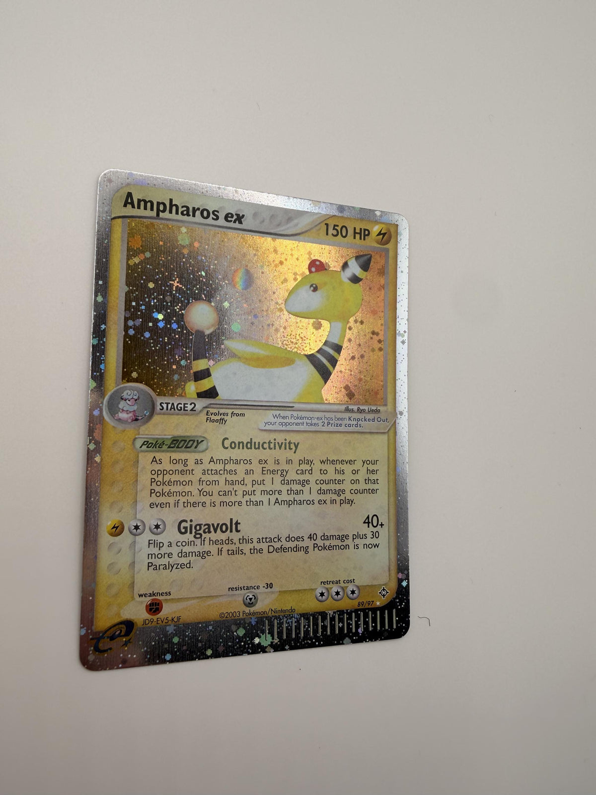 Ampharos EX #89 Dragon proxy card, not real novelty