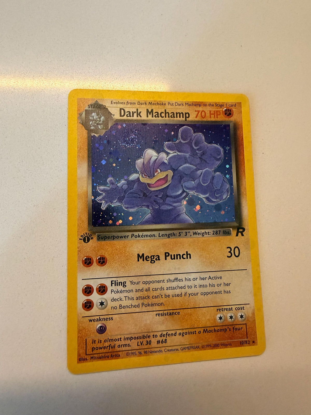 Dark Machamp #10 Team Rocket proxy card, not real novelty