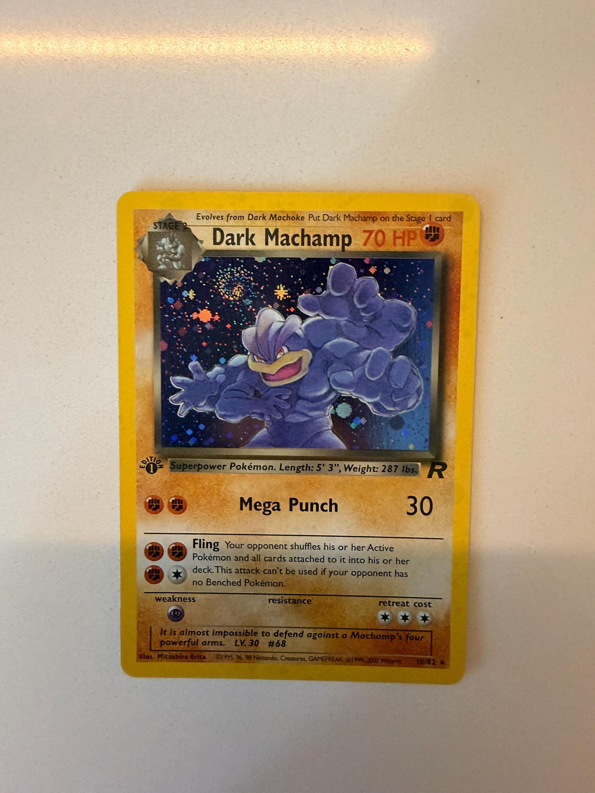 Dark Machamp #10 Team Rocket proxy card, not real novelty