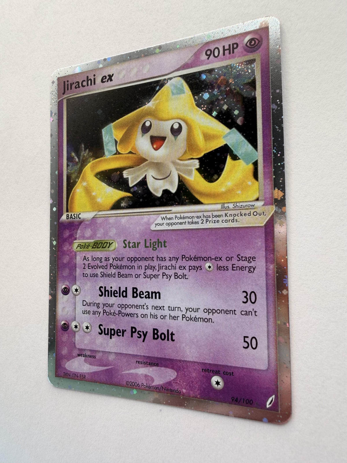 Jirachi EX #94 Crystal Guardians proxy card, not real novelty