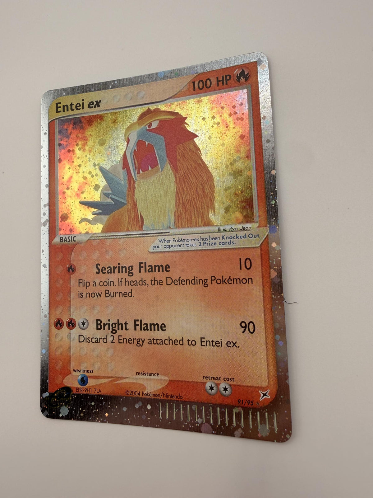 Entei EX #91 Team Magma & Team Aqua proxy card, not real novelty