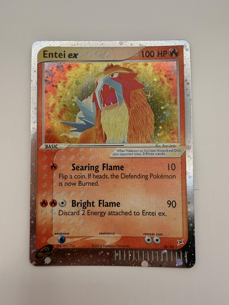 Entei EX #91 Team Magma & Team Aqua proxy card, not real novelty