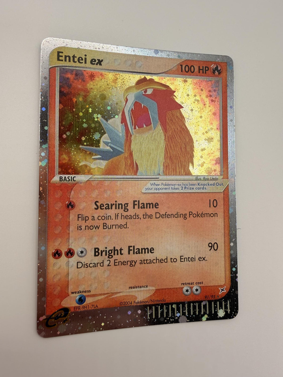 Entei EX #91 Team Magma & Team Aqua proxy card, not real novelty
