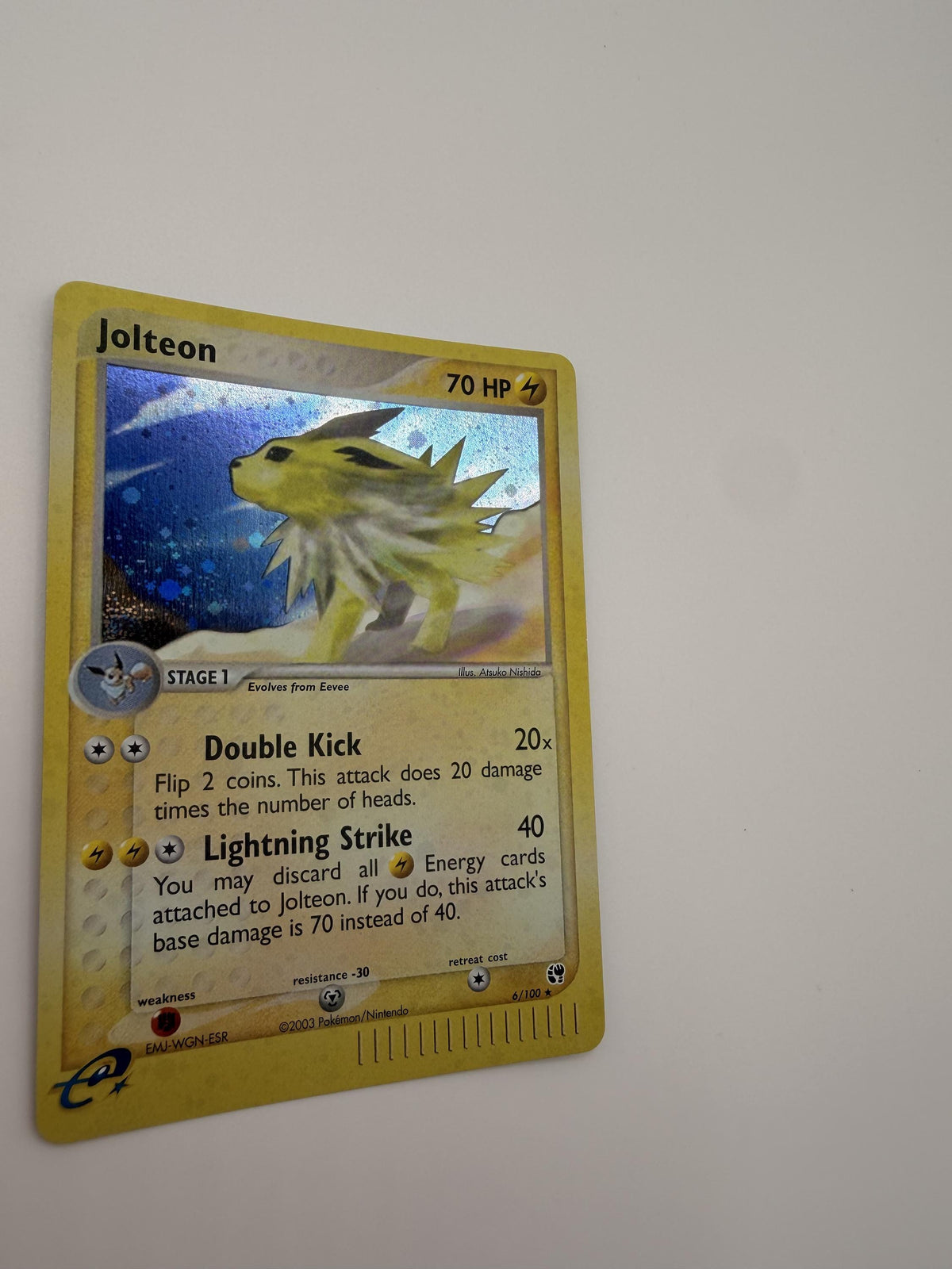 Jolteon #6 Sandstorm proxy card, not real novelty