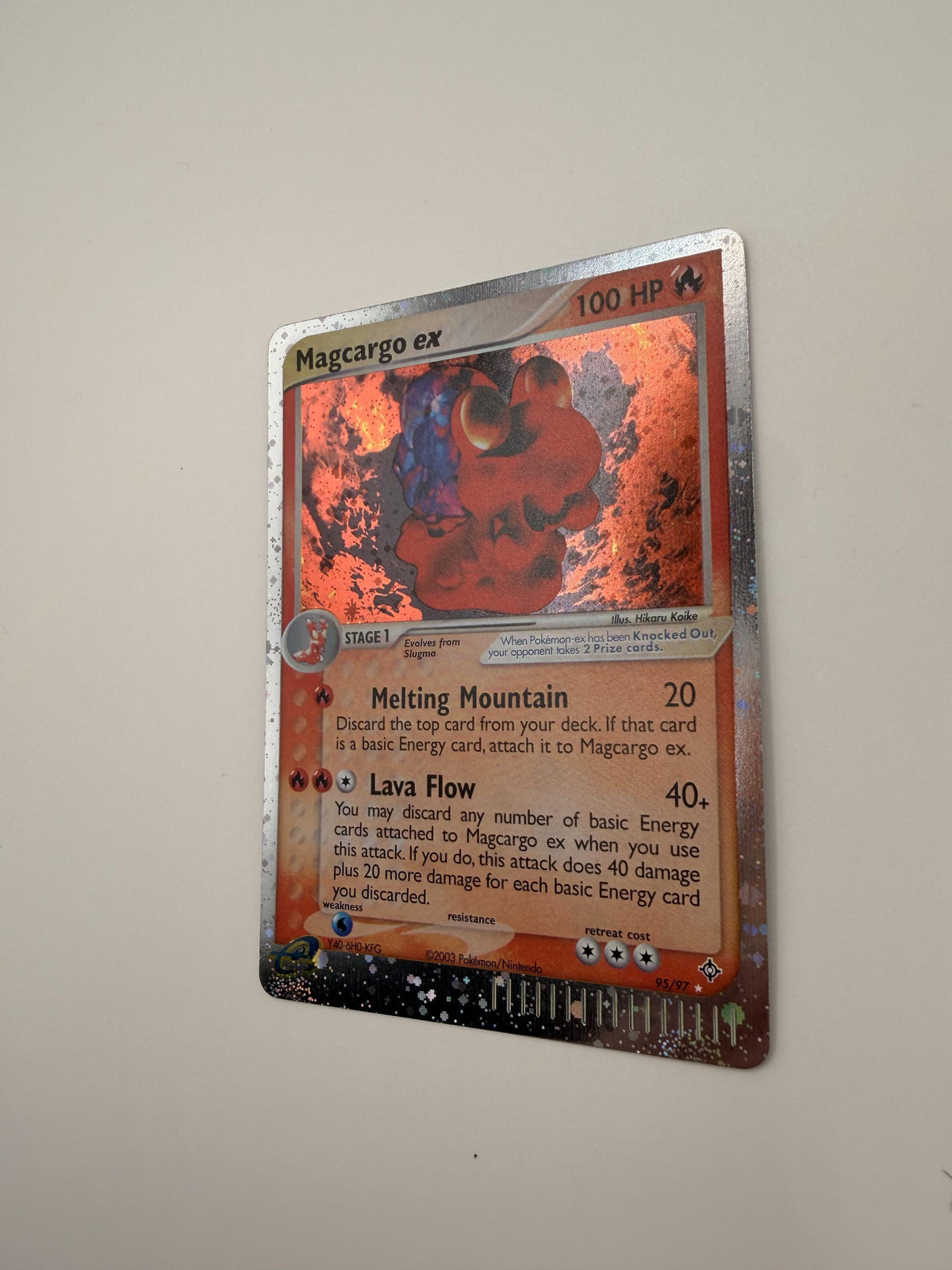 Magcargo EX #95 Dragon proxy card, not real novelty