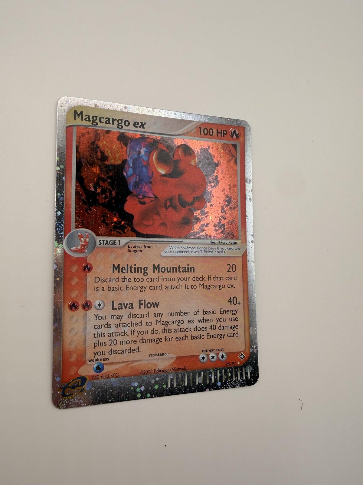 Magcargo EX #95 Dragon proxy card, not real novelty