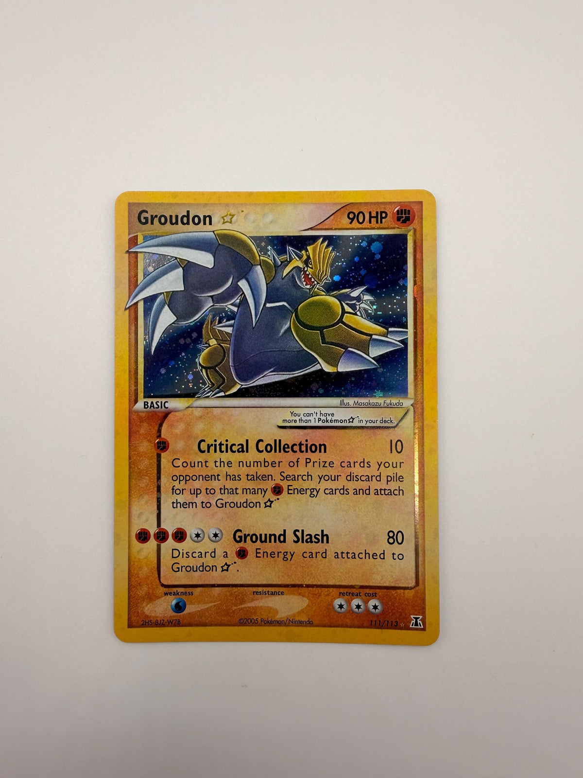 Groudon Gold Star #111 Delta Species proxy card, not real novelty