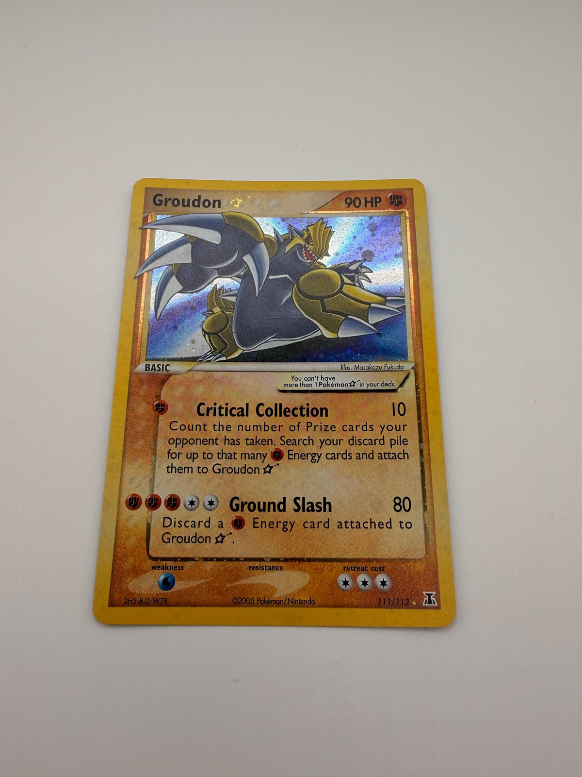 Groudon Gold Star #111 Delta Species proxy card, not real novelty