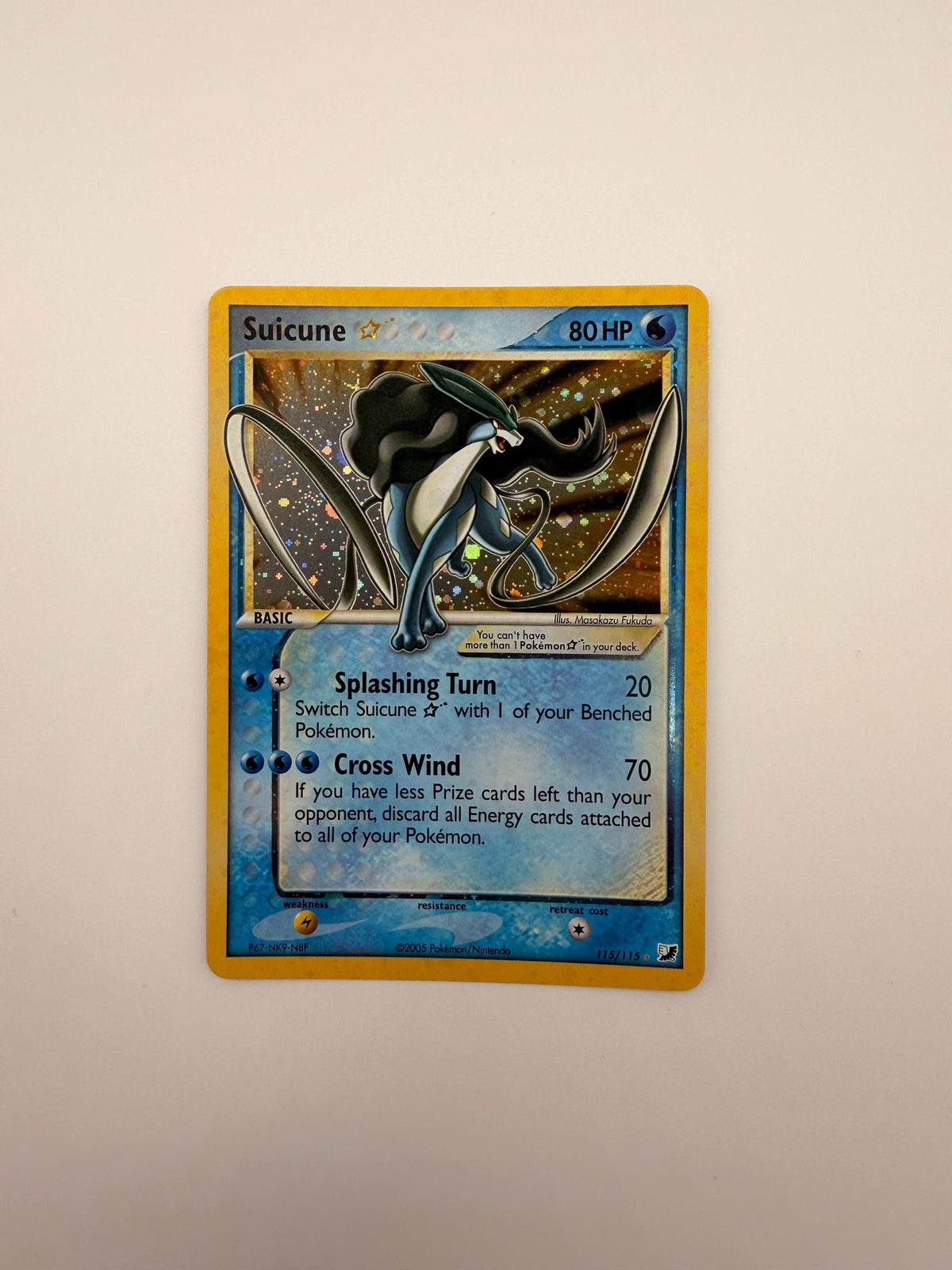 Suicune Gold Star #115 Unseen Forces proxy card, not real novelty