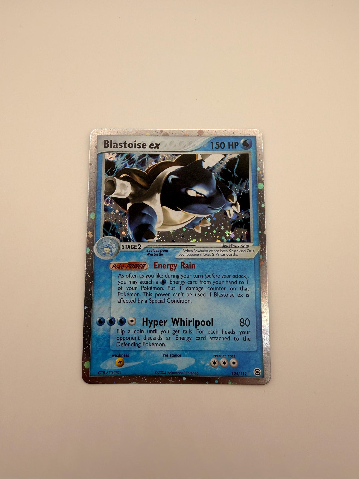 Blastoise EX #104 Fire Red & Leaf Green proxy card, not real novelty
