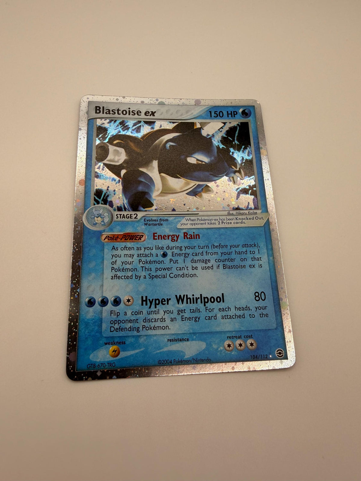 Blastoise EX #104 Fire Red & Leaf Green proxy card, not real novelty