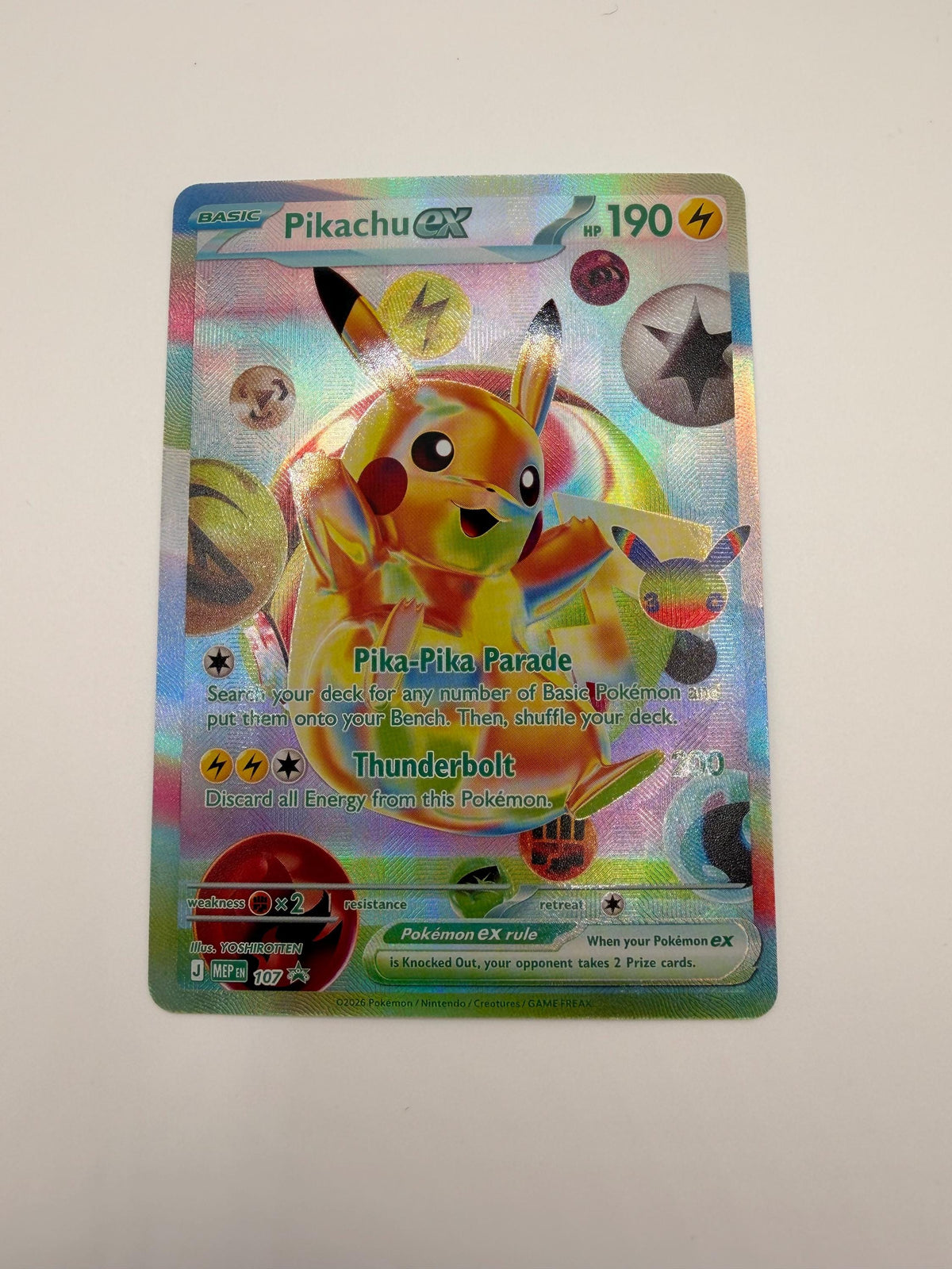 Pikachu ex # 30th Anniversary Promo proxy card, not real novelty