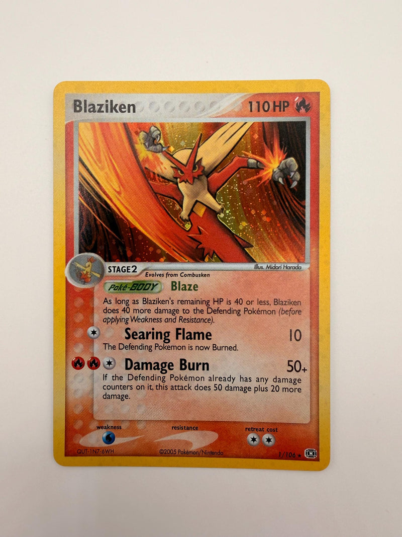 Blaziken #1 Emerald proxy card, not real novelty