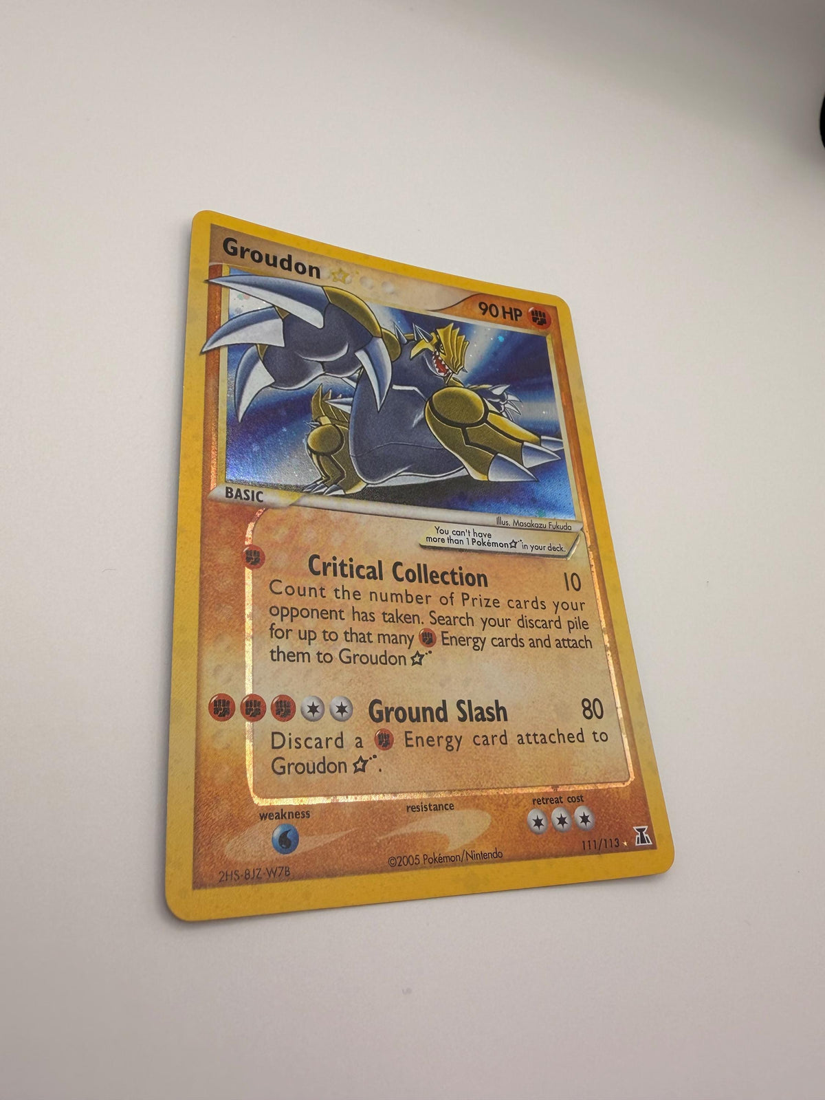 Groudon Gold Star #111 Delta Species proxy card, not real novelty