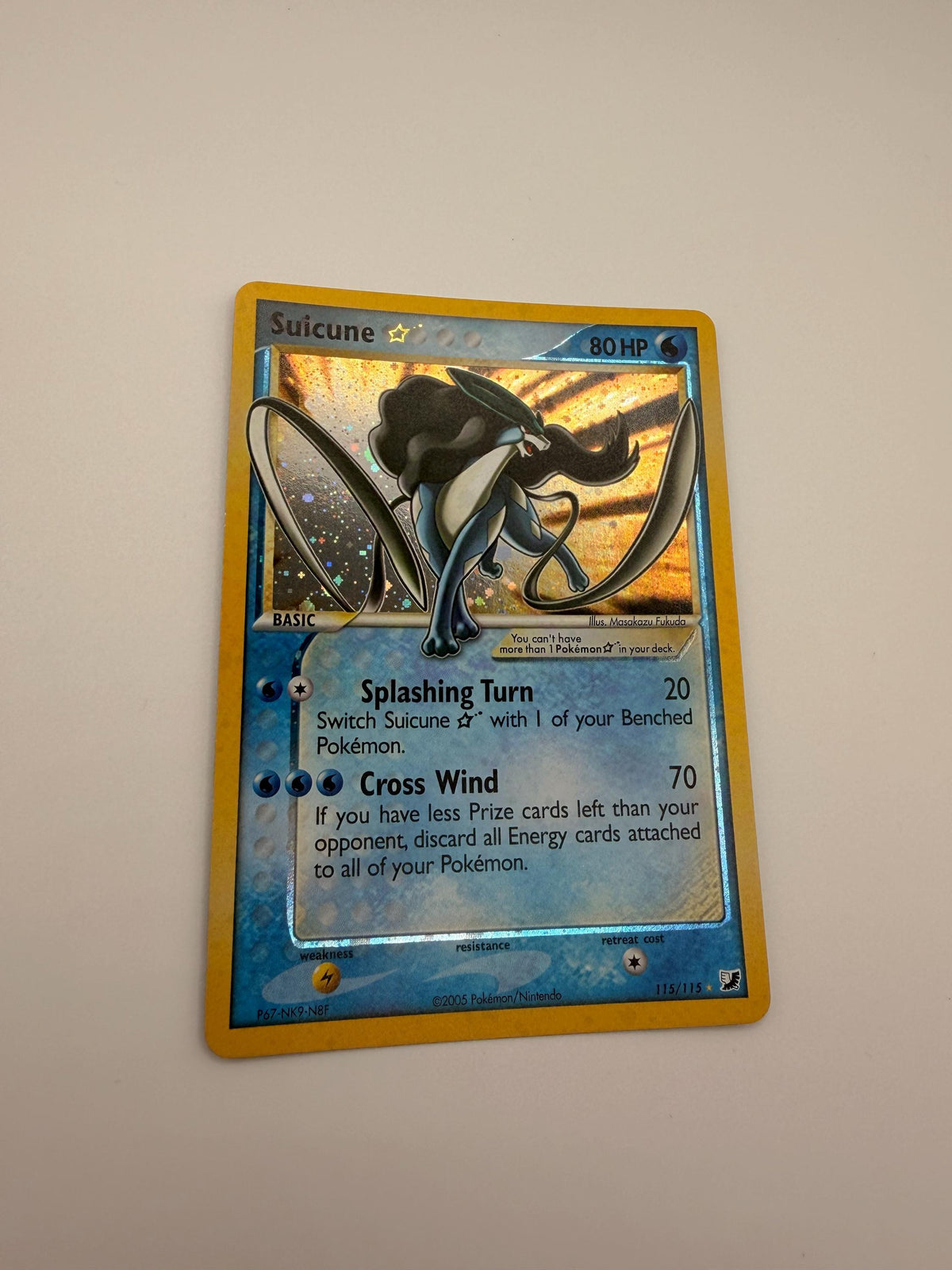 Suicune Gold Star #115 Unseen Forces proxy card, not real novelty