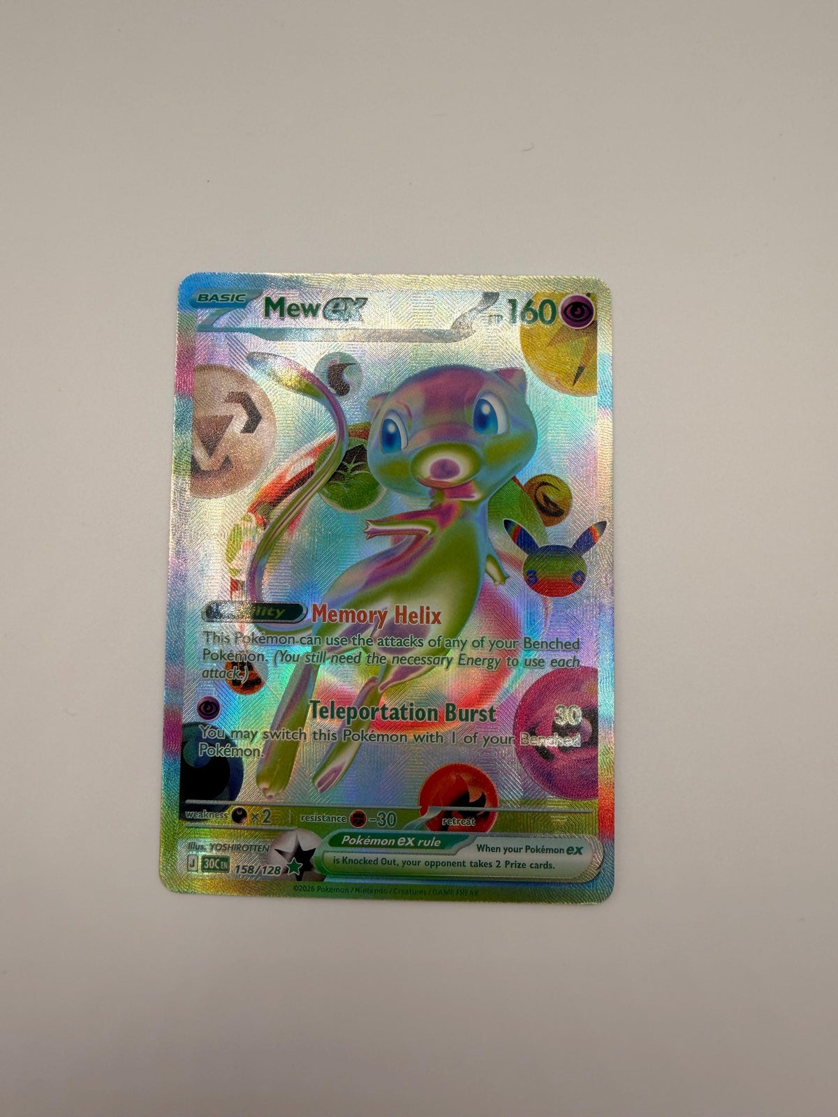 Mew ex #158 30th Celebration proxy card, not real novelty