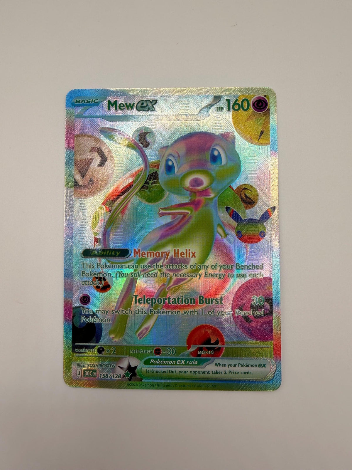 Mew ex #158 30th Celebration proxy card, not real novelty