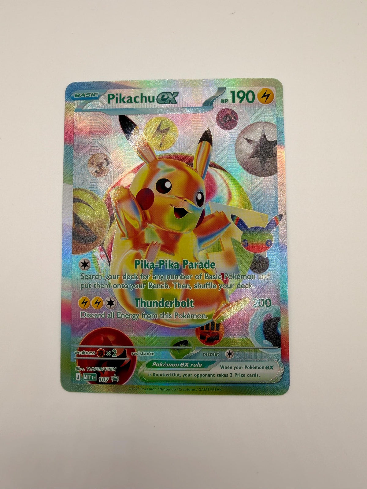 Pikachu ex # 30th Anniversary Promo proxy card, not real novelty