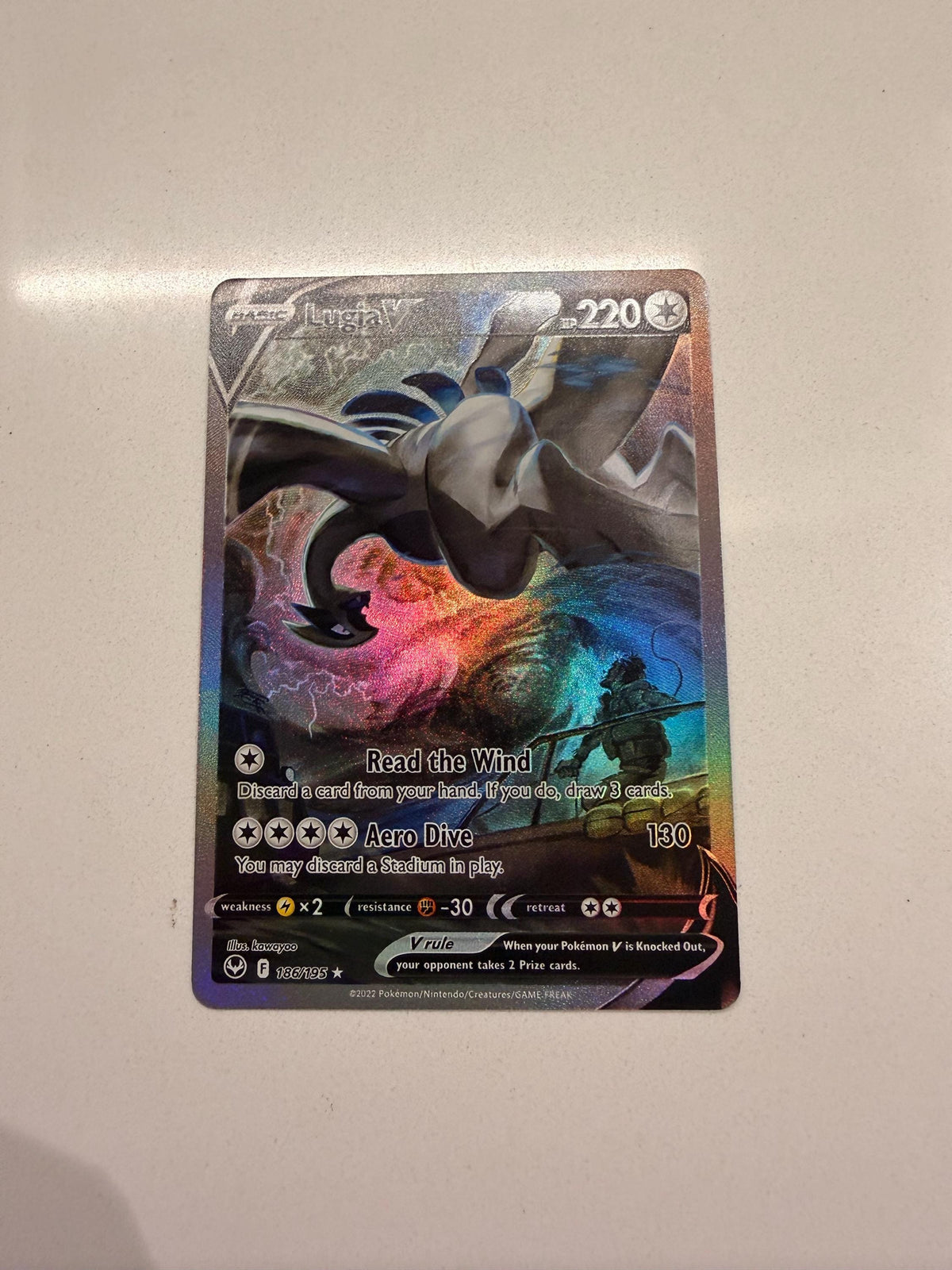 Lugia V # Silver Tempest proxy card, not real novelty